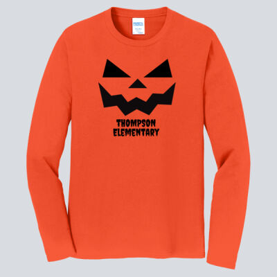 Adult Long Sleeve Shirt - Fall Holidays - Jack O' Lantern - Orange Thumbnail