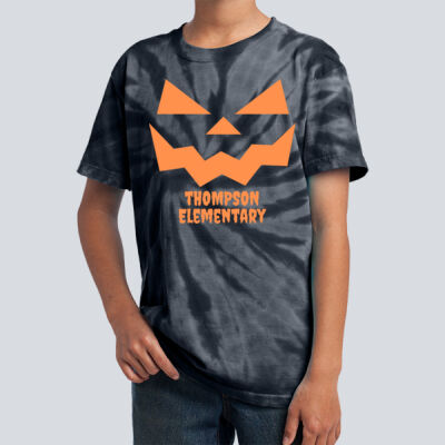 Youth Tie-Dye T-Shirt -  Fall Holidays - Jack O' Lantern Thumbnail