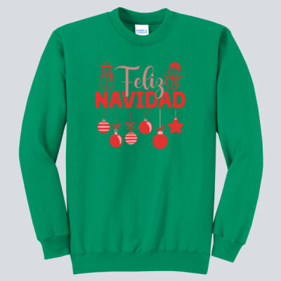 Adult Crewneck - Winter Holidays - Feliz Festive - Red Thumbnail