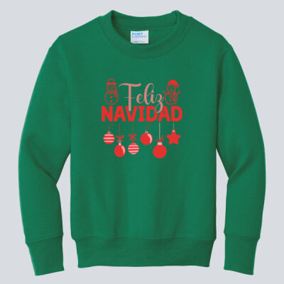Youth Crewneck - Seasonal - Feliz Festive - Red Thumbnail