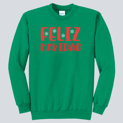 Adult Crewneck - Winter Holidays - Feliz Navidad - Red Thumbnail