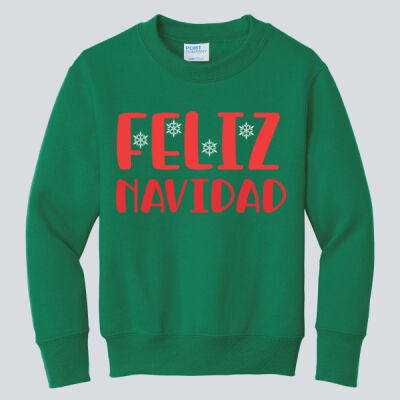 Youth Crewneck - Winter Holidays - Feliz Navidad - Red Thumbnail