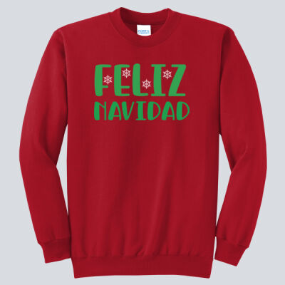 Adult Crewneck - Winter Holidays - Feliz Navidad - Green Thumbnail