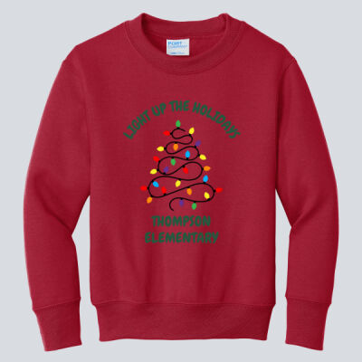 Youth Crewneck - Winter Holidays - Light Up - Green Thumbnail