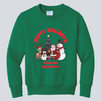 Youth Crewneck - Winter Holidays - Happy Holidays - Red Thumbnail