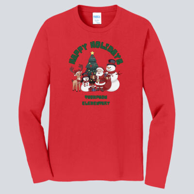 Adult Long Sleeve Shirt - Winter Holidays - Happy Holidays - Green Thumbnail