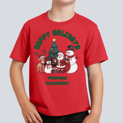 Youth T-Shirt - Winter Holidays - Happy Holidays - Green Thumbnail