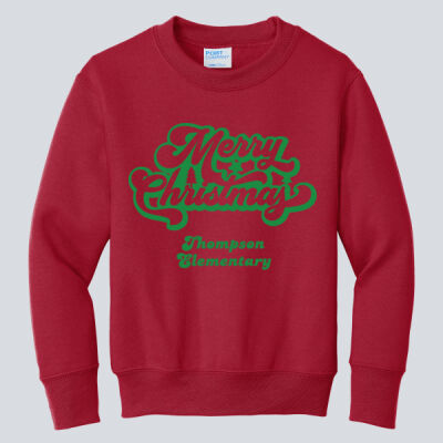 Youth Crewneck - Winter Holidays - Merry Christmas - Green Thumbnail