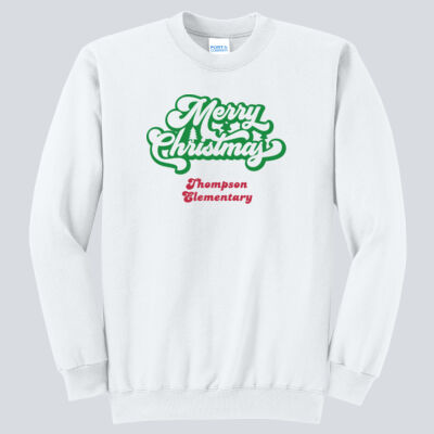 Adult Crewneck - Winter Holidays - Merry Christmas - Green & Red Thumbnail