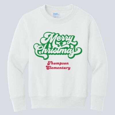 Youth Crewneck - Winter Holidays - Merry Christmas - Green & Red Thumbnail