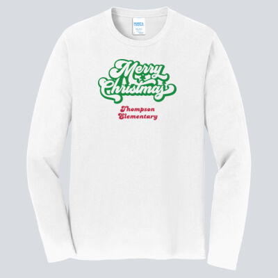 Adult Long Sleeve Shirt - Winter Holidays - Merry Christmas - Green & Red Thumbnail