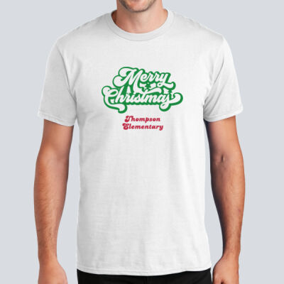 Adult T-Shirt - Winter Holidays - Merry Christmas - Green & Red Thumbnail