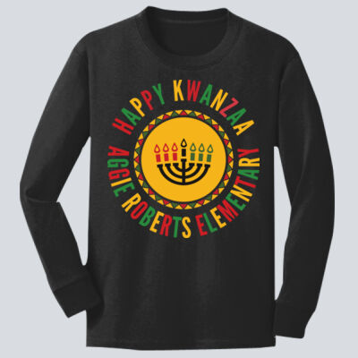 Youth Long Sleeve Shirt - Winter Holidays - Happy Kwanzaa Thumbnail