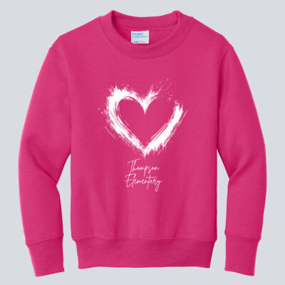 Youth Crewneck - Spring Holidays - Valentine's Heart Thumbnail