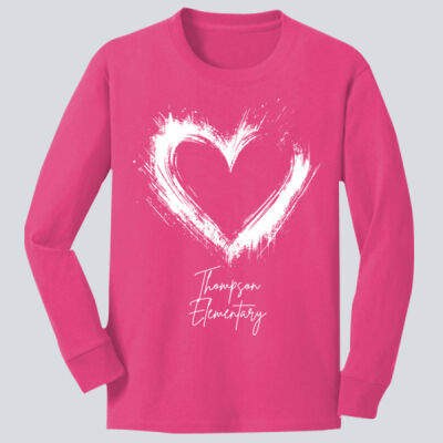 Youth Long Sleeve Shirt - Spring Holidays - Valentine's Heart Thumbnail
